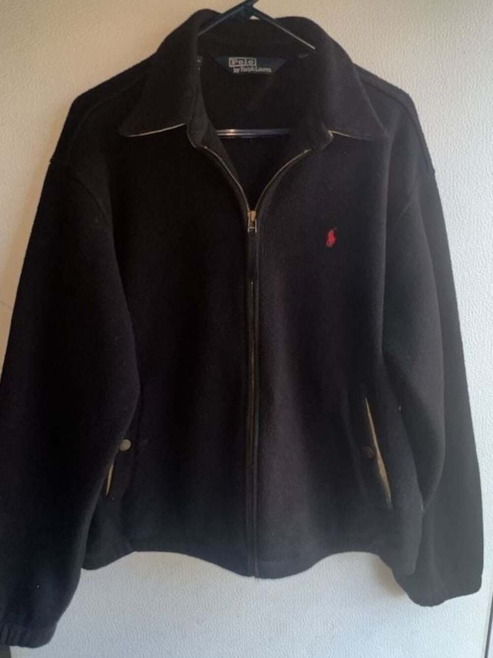 Vintage Polo Ralph Lauren Polartec Full Zip Fleece Jacket Black Medium